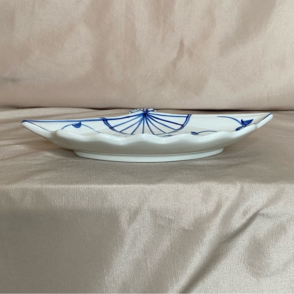 Vintage Porcelain Fan Decorative Plate - Picture 3 of 7